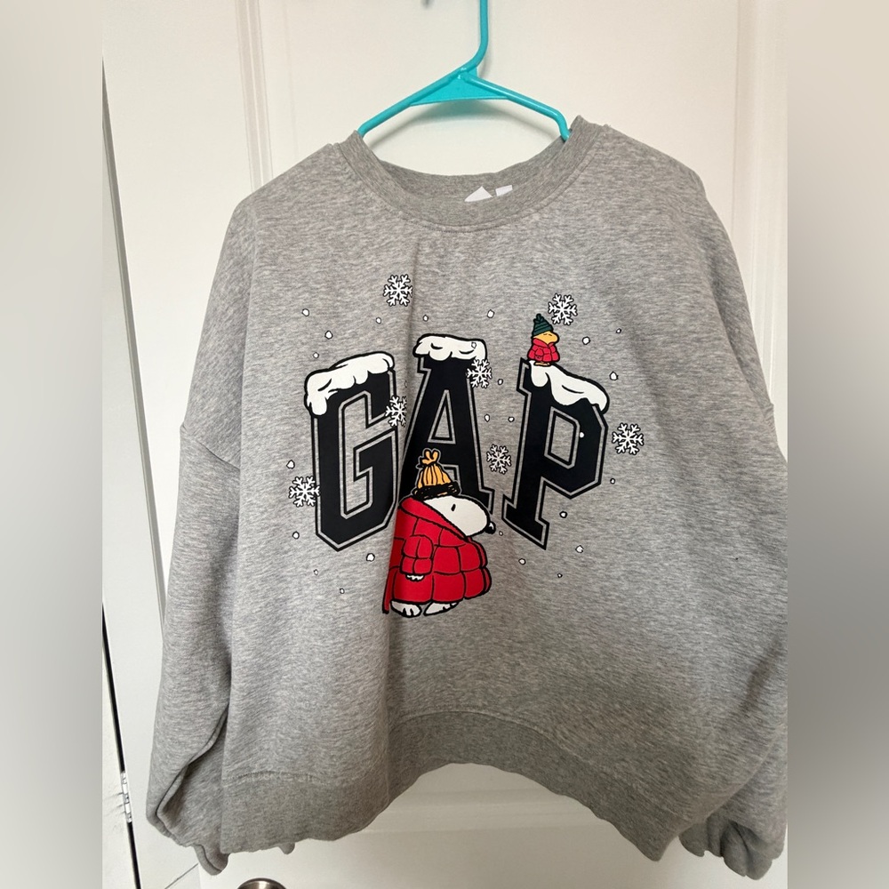 GAP - Snoopy Heather Gray Crewneck Sweatshirt